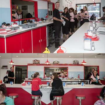 <b>Australia Big T'Z diner</b>-1950s American diner bar counter, retro diner chairs and table, diner booth sofas set gallery